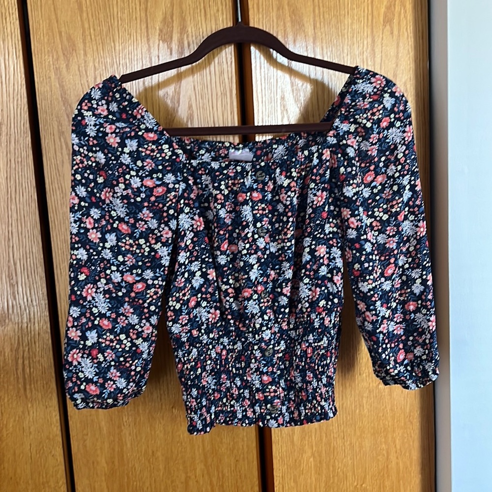 Floral Boho Crop Top - off the shoulder